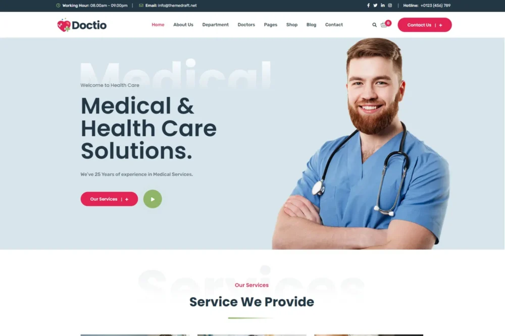Doctio - Medical Health WordPress Theme Doctio - Medical Health WordPress Theme