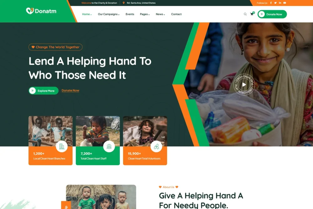 Donatm - Nonprofit Charity WordPress Theme Donatm - Nonprofit Charity WordPress Theme