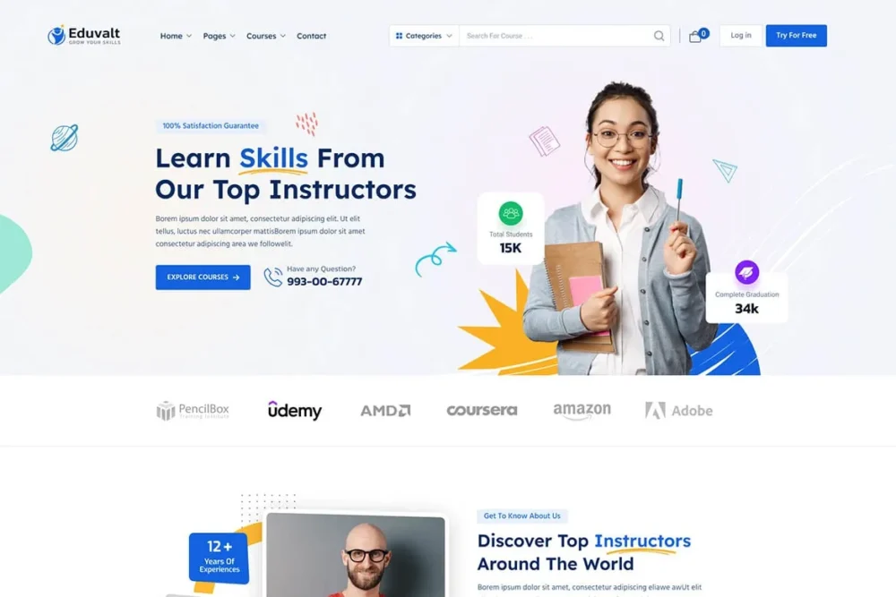 Eduvalt - Online Courses & Education WordPress Theme Eduvalt - Online Courses & Education WordPress Theme