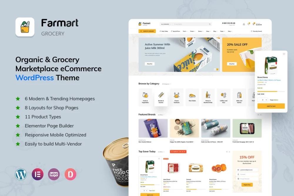 Farmart - Organic & Grocery Marketplace WordPress Farmart - Organic & Grocery Marketplace WordPress