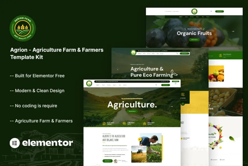 Agrion - Agriculture Farm & Farmers Template Kit Agrion - Agriculture Farm & Farmers Template Kit