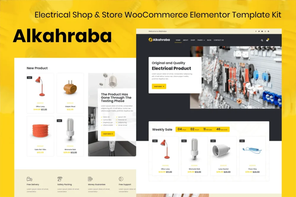 Alkahraba - Electrical Shop & Store WooCommerce Elementor Template Kit Alkahraba - Electrical Shop & Store WooCommerce Elementor Template Kit