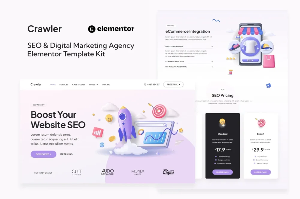 Crawler - SEO & Digital Marketing Agency Elementor Template Kit Crawler - SEO & Digital Marketing Agency Elementor Template Kit