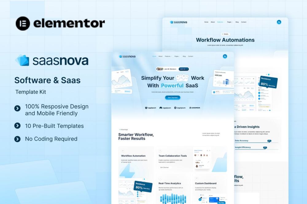 SaaSNova - Software & Saas Elementor Template Kit SaaSNova - Software & Saas Elementor Template Kit