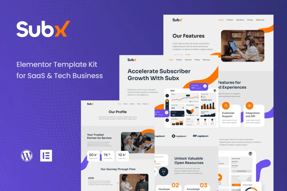 Subx - SaaS & Tech Business Elementor Template Kit Subx - SaaS & Tech Business Elementor Template Kit