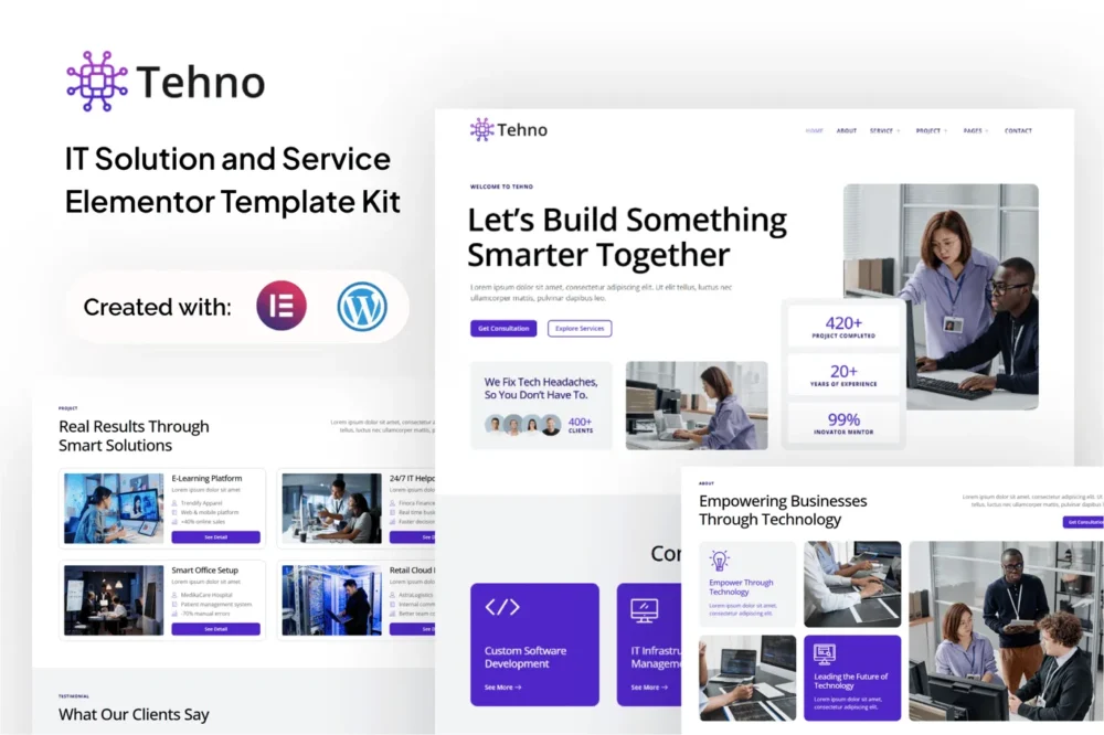 Tehno - IT Solution & Service Elementor template Kit Tehno - IT Solution & Service Elementor template Kit