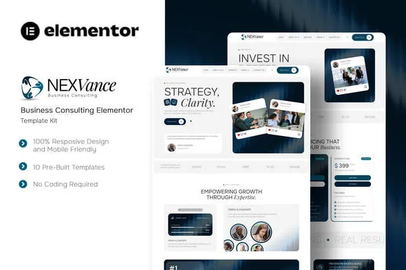 Nexvance - Business Consulting Elementor Template Kit Nexvance - Business Consulting Elementor Template Kit